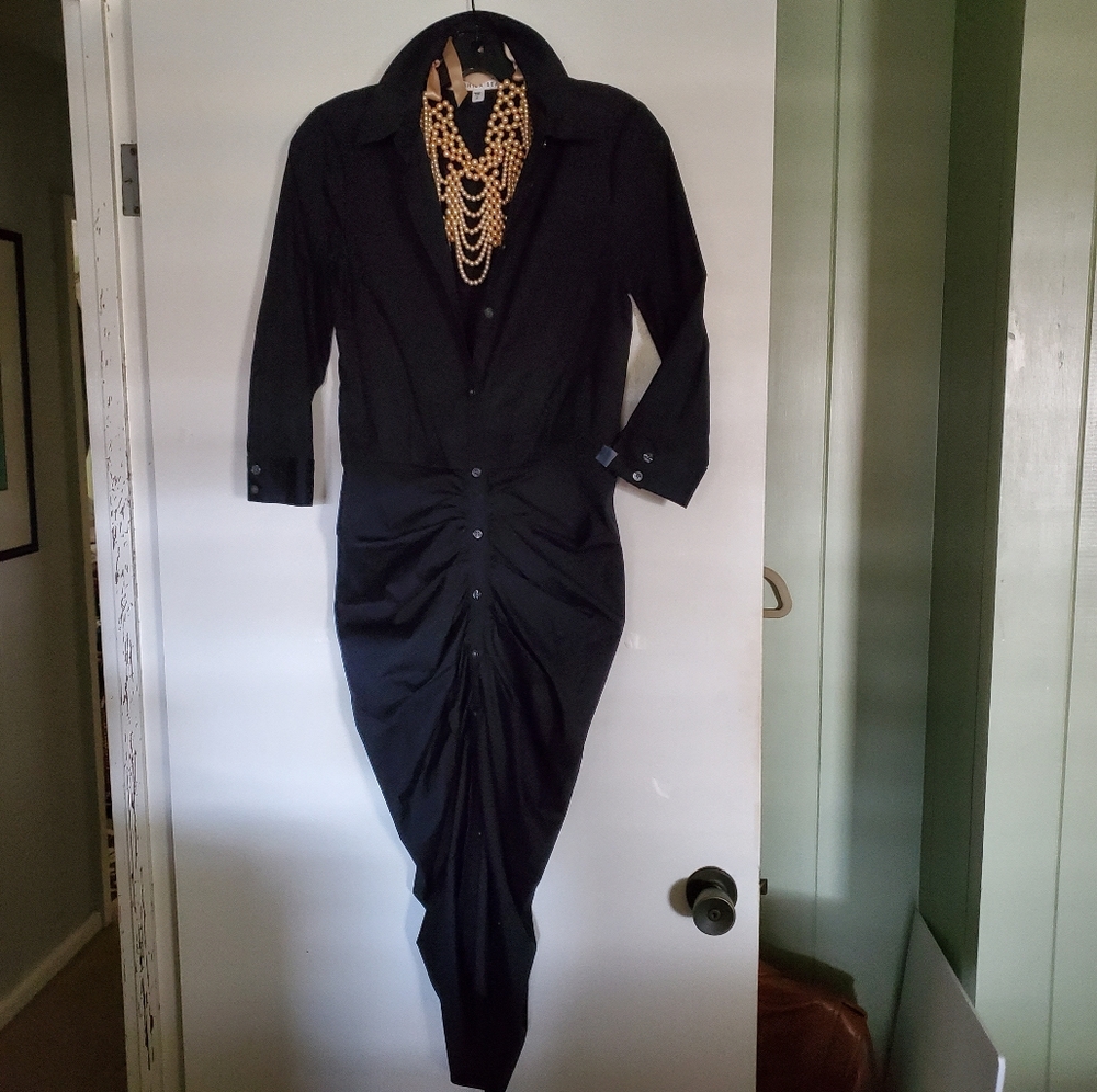 Sexy Veronica Beard Black Paperbag Dress